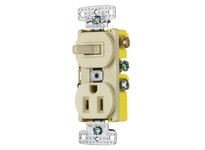 Hubbell Wiring RC308ITR COMBO 15A 3-W & 15A125V RCPT TR IV | Reliable Industrial Supplies
