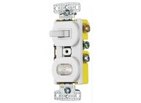 Hubbell Wiring RC309W COMBO 15A 3W TOG PILOT/ILLUM WH