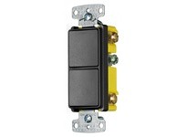 Hubbell Wiring RCD103BK COMBO 15A SP RKR 15A 3W RKR BK | YarinInd