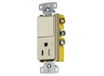 Hubbell Wiring RCD108ITR COMBO DEC 15A SP&15A125V RCPT TR IV