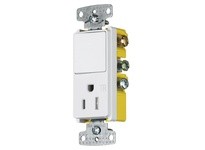 Hubbell Wiring RCD308WTR COMBO DEC15A 3-W&15A125V RCPT TR WH