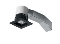 RAB RDLED2S8-40YN-TB REMOD 2" SQ 8W 35K Dim TRIAC 40DEG 1/2" Trim Black Ring