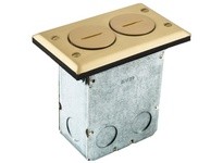 Hubbell Wiring RF6500BR FLOOR BOX KIT 15A DUPLEX BRASS