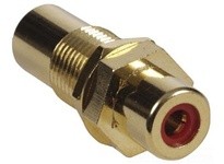 Hubbell Wiring RFGR100 CONN GOLD RCA F/F RD 100PK | YarinInd