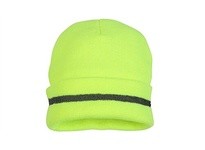 Pyramex RH110 Hi-Vis Lime Knit Cap with Reflective Striping | One Size Fits Most