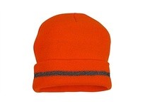 Pyramex RH120 Hi-Vis Orange Knit Cap with Reflective Striping | One Size Fits Most