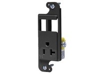 Hubbell Wiring RJ62BKTR JLOAD 20A RECEPT TR & 2 PORTS BLACK