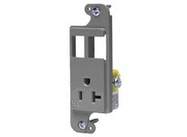 Hubbell Wiring RJ62GYTR JLOAD 20A RECEPT TR & 2 PORTS GRAY