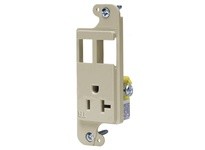 Hubbell Wiring RJ62ITR JLOAD 20A RECEPT TR & 2 PORTS IVORY