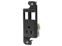 Hubbell Wiring RJ65BKTR JLOAD 15A RECEPT TR & 2 PORTS BLACK | YarinInd