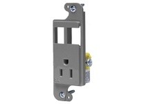 Hubbell Wiring RJ65GYTR JLOAD 15A RECEPT TR & 2 PORTS GRAY