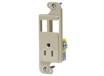 Hubbell Wiring RJ65ITR JLOAD 15A RECEPT TR & 2 PORTS IVORY