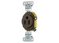 Hubbell Wiring RR151 RESI SGL RCPT 15A 125V Self Grounding | Durable Electrical Outlet