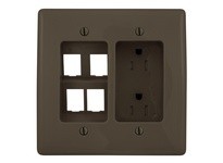 Hubbell Wiring RR1514 RECES TR DUP RCPT 2G W/SNAPFIT15A 125BR