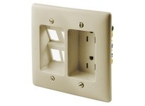 Hubbell Wiring RR1514I RECES TR DUP RCPT 2G W/SNAPFIT 15A 125V | Industrial Supplies