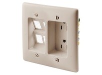 Hubbell Wiring RR1514LA RECES TR DUP RCPT 2G W/SNA | YarinInd