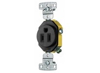Hubbell Wiring RR151BK RESI SGL RCPT 15A 125V SELF | YarinInd