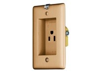 Hubbell Wiring RR151CHBSTR CLOCK HANG REC RCPT 15A 125V TR BRS