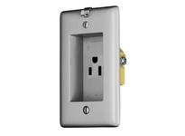 Hubbell Wiring RR151CHSSTR CLOCK HANG REC RCPT 15A 125V TR NI PL