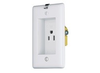 Hubbell Wiring RR151CHWTR CLOCK HANG REC RCPT 15A 125V TR WH