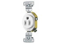 Hubbell Wiring RR151W RESI SGL RCPT 15A 125V SELF GRND WH