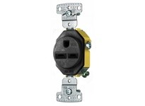 Hubbell Wiring RR155BKWR RESI SGL RCPT 15A 250VWR BK