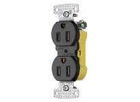 Hubbell Wiring RR15EQBKTR RCPT DUP TR 15A 125V Q-P | YarinInd