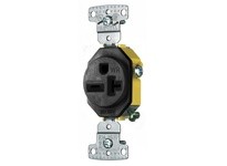Hubbell Wiring RR205BKWR RESI SGL RCPT 20A 250VWR | YarinInd
