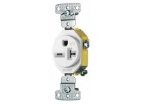 Hubbell Wiring RR205WWR RESI SGL RCPT 20A 250VWR WH | YarinInd