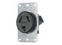 Hubbell Wiring RR330F RECPT SB 30A 125/250V 3P3W FLNG BK
