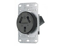 Hubbell Wiring RR350F RECPT SB 50A 125/250V 3P3W FLNG BK