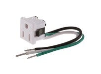 Hubbell Wiring RR374W RECEPT SINGLE 5-15 SNAP IN WHITE