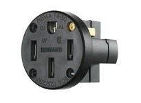 Hubbell Wiring RR450PM RCPT SB 50A 125/250V 3P4W PAN MT BK