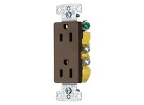 Hubbell Wiring RRD15 RESI DUP RCPT 15A 125V DEC FACE BR