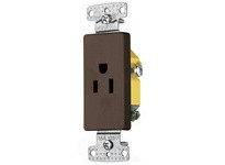 Hubbell Wiring RRD151 RESI SGL RCPT 15A 125V S GRND DEC BR