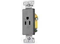 Hubbell Wiring RRD151GY RESI SGL RCPT 15A 125V S GRND DEC GY