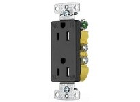 Hubbell Wiring RRD15SBKWRTR RCPT DUP DEC WRTR 15A125V BK