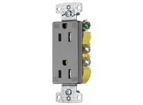 Hubbell Wiring RRD15SGYWRTR RCPT DUP DEC WRTR 15A125V GY