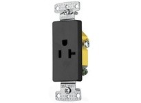Hubbell Wiring RRD201BK RESI SGL RCPT 20A 125V S GRND DEC BK