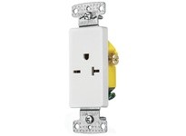 Hubbell Wiring RRD205W RESI SGL RCPT 20A 250V S GRND DEC WH