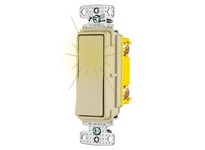 Hubbell Wiring RSD115PLI RESI ROCKER SW SP 15A 120V PL IV | Quality Electrical Supplies