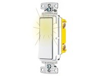 Hubbell Wiring RSD115PLW RESI ROCKER SW SP 15A 120V PL WH | Reliable Electrical Supplies