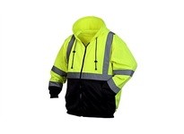 Pyramex RSZH3210X3 Type R - Class 3 Hi-Vis Lime Zipper Sweatshirt with Black Bottom 3X LargeType R - Class 3 Hi-Vis Lime Zipper 