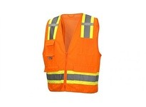 Pyramex RVZ2420SEX2 Type R - Class 2 Non FR Self Extinguishing Hi-Vis Orange Safety Vest 2X LargeType R - Class 2 Non FR Self Ex