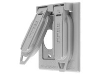 Hubbell Wiring RW51380 WP COVER 2G VERT 2) 1.40 GRAY