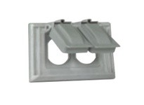 Cooper Eaton S1952W-SP Cover 1G Duplex Receptacle Wet Loc Horiz Plas White