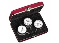 Starrett S253Z Indicator Set, 25-111J, 25-131J and 25-441J, .025", .125", 1.00" Range, 0-5-0, 0-25-0, 0-100 Dials, .0001", .0005