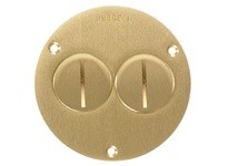 Hubbell Wiring S3725 F-BOX CVR RND 2) 1.5" BRS | YarinInd