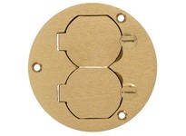 Hubbell Wiring S3925 F-BOX CVR RND DUP FLAP BRS | YarinInd