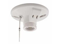Cooper Eaton S860W-SP Lmphldr W/2P2W Receptacle PullChain Plastic White